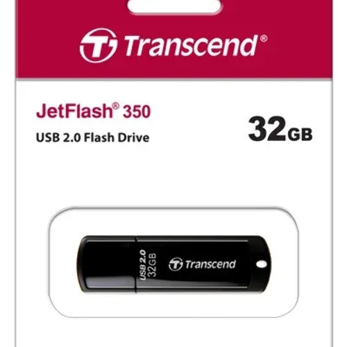 Флешка USB Transcend JetFlash 350 (TS32GJF350), 32Gb, USB 2.0, R/W 15/7, черный