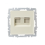 Розетка компьютерная двойная IEK BRITE РК10-2-БрКр (BR-K20-1-K10) СП RJ45 кат.5E бежевый