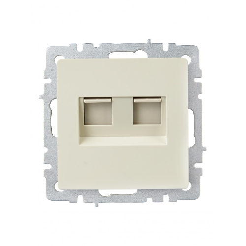 Розетка компьютерная двойная IEK BRITE РК10-2-БрКр (BR-K20-1-K10) СП RJ45 кат.5E бежевый