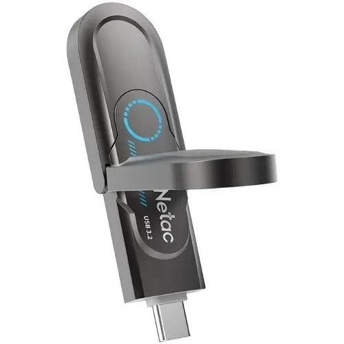 Флешка USB Netac US9 (NT03US9C-512G-32TA), 512Gb, USB 3.2 Gen2 Type-A/USB Type-C, R/W 1000/900, серебристый
