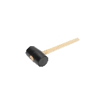 Киянка резиновая Kranz KR-12-8145 910 г, черная резина, деревянная рукоятка