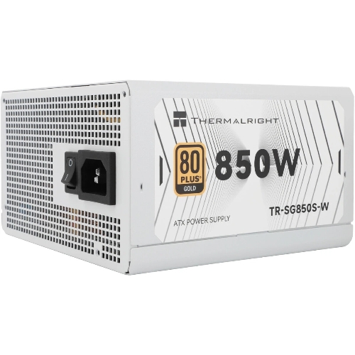 Блок питания Thermalright, 850W 80+ Gold (ATX, 3.1, PCIe 5.1, Non-modular, 1x24(20+4)pin, 1xCPU 8(4+4)pin, 2xPCIe*2 8(6+2)pin, 5xSATA3, 1x12+4pin (12VHPWR PCIe 5.1 12+4pin 600mm), 3xMOLEX4pin, Active, 120x120мм, 150x140x86mm, APFC, white)