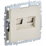 Розетка компьютерная двойная IEK BRITE РК10-2-БрКр (BR-K20-1-K10) СП RJ45 кат.5E бежевый