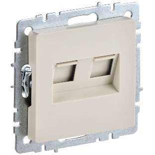 Розетка компьютерная двойная IEK BRITE РК10-2-БрКр (BR-K20-1-K10) СП RJ45 кат.5E бежевый