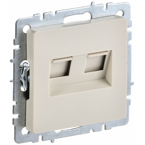Розетка компьютерная двойная IEK BRITE РК10-2-БрКр (BR-K20-1-K10) СП RJ45 кат.5E бежевый