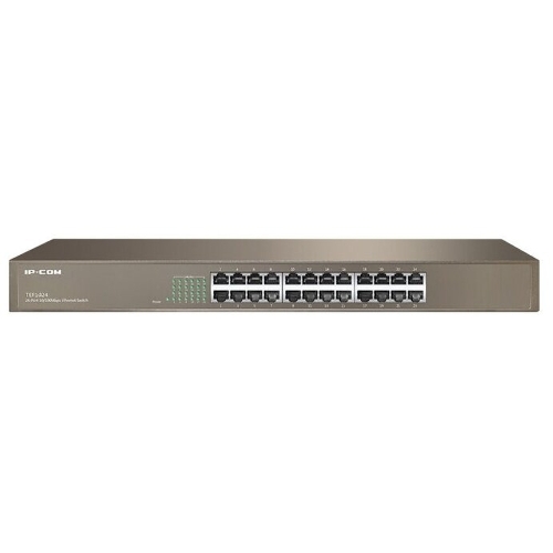 Коммутатор неуправляемый IP-COM F1024 24 порта, 24x100 Мбит/с, установка в стойку, металлический корпус
