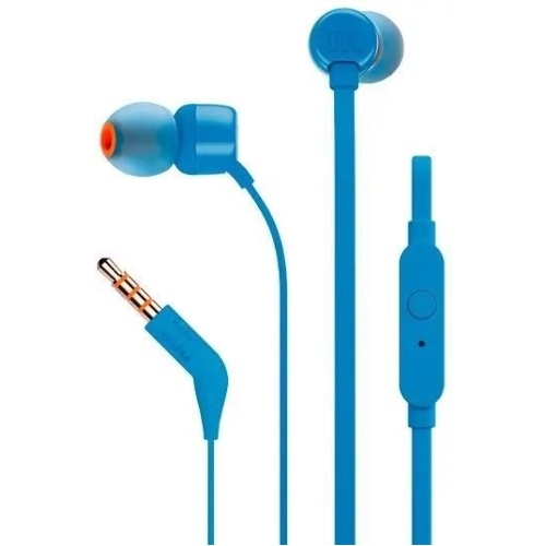 Проводные наушники JBL Tune 110 синий, внутриканальные, Jack 3.5 мм