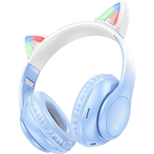 Беспроводные/проводные наушники Hoco W42 синий, накладные, Bluetooth + проводной, до 10 ч.
