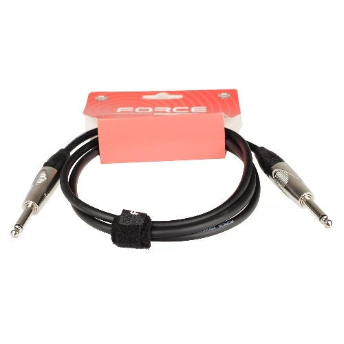Кабель гитарный FORCE FGC-09/1.51/4" TS Jack - 1/4" TS Jack, высококачественный, малошумящий с проводниками из безкислородной меди OFC, диаметр 6 мм, профессиональные металлические разъемы, длина 1,5 м