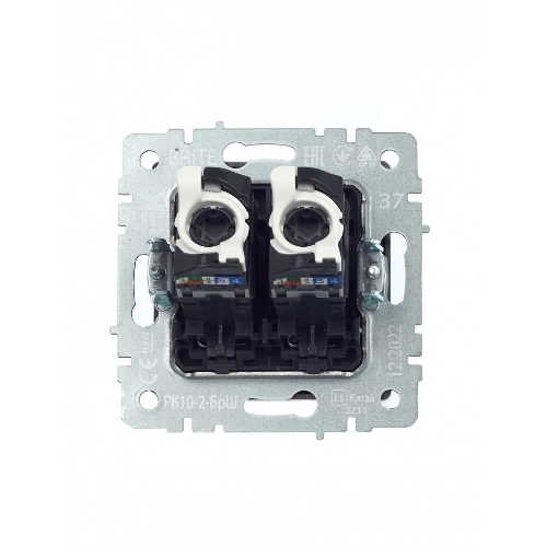 Розетка компьютерная двойная IEK BRITE РК10-2-БрШ (BR-K20-1-K37) СП RJ45 кат.5E шампань