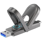 Флешка USB Netac US9 (NT03US9C-512G-32TA), 512Gb, USB 3.2 Gen2 Type-A/USB Type-C, R/W 1000/900, серебристый