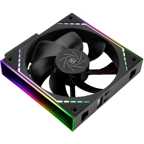 Кулер для корпуса Thermalright TL-M12QR Reverse (124x120x25mm, 4-pin PWM, ARGB, 47.6CFM, 23.2dBA, 1500RPM, черный)