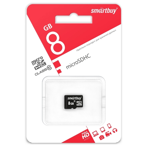 Флеш карта Smartbuy microSDHC (Transflash) 8Gb (class 10)