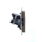 Розетка компьютерная двойная IEK BRITE РК10-2-БрШ (BR-K20-1-K37) СП RJ45 кат.5E шампань