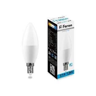 Лампа светодиодная Feron LB-970 13Вт E14 дневной матовая свеча