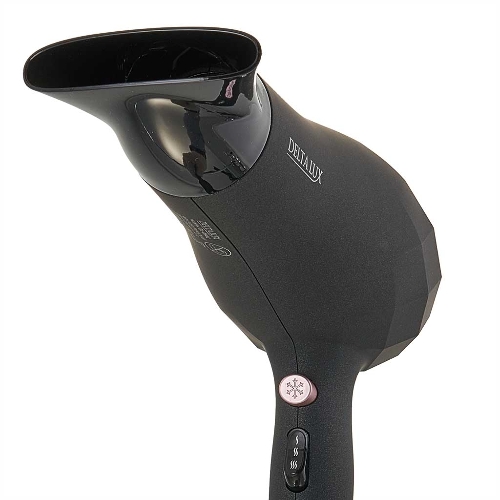 Фен DELTA LUX DL-0941 черный/розовый, 2200 Вт, ионизация