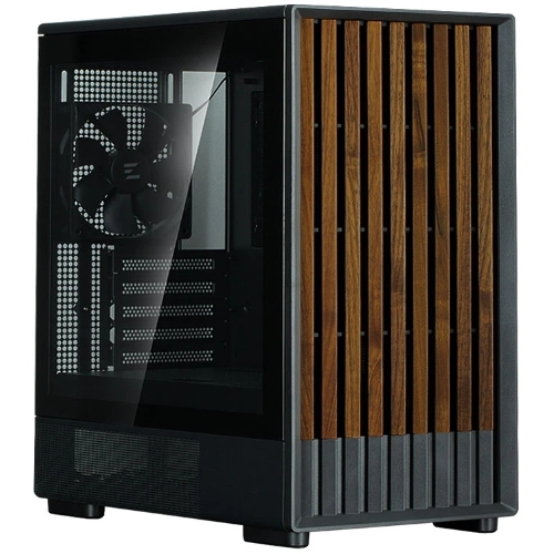 Компьютерный корпус Zalman P10 NAMU, MATX, черный, WINDOW, FRONT COVER WALNUT, 2x3.5