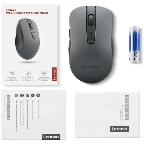 Мышь беспроводная Lenovo WL310 Bluetooth Silent черный оптическая 1600dpi беспров. (GY51Q65621)