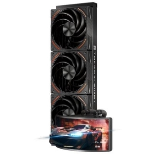 Водяное охлаждение для процессора Thermalright Rainbow Vision 360 Turbo (360mm, LED, Black, ARGB/Fans: 3x120mm, 120.38CFM, 44.7dBA, 3000RPM/Pump height 86mm, 6400RPM, Rad thickness 27mm/S: 1700, 1200, 1851, 115X, 2011, 2066, AM5, AM4)