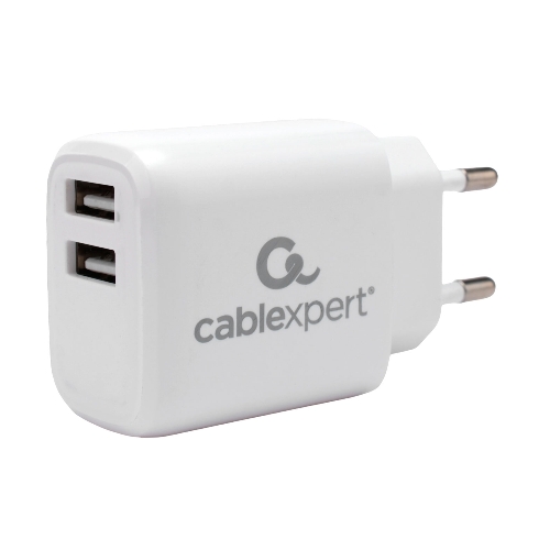 Сетевое зарядное устройство Cablexpert MP3A-PC-58, 10.5Вт, 2.1А, 2хUSB, белый, пакет