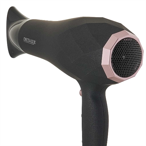 Фен DELTA LUX DL-0941 черный/розовый, 2200 Вт, ионизация