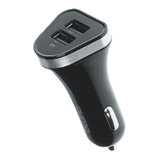 Автомобильное зарядное устройство QUMO 3A, 2 USB, 1A+2A черный