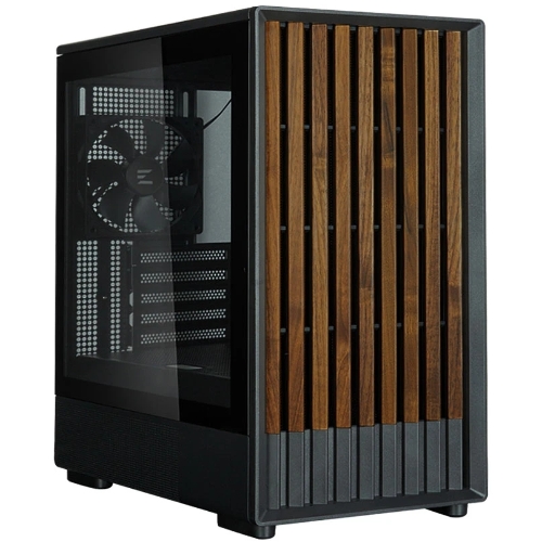 Компьютерный корпус Zalman P10 NAMU, MATX, черный, WINDOW, FRONT COVER WALNUT, 2x3.5