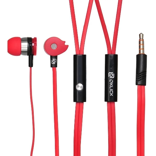 Проводные наушники Oklick HS-S-210 красный, внутриканальные, Jack 3.5 мм