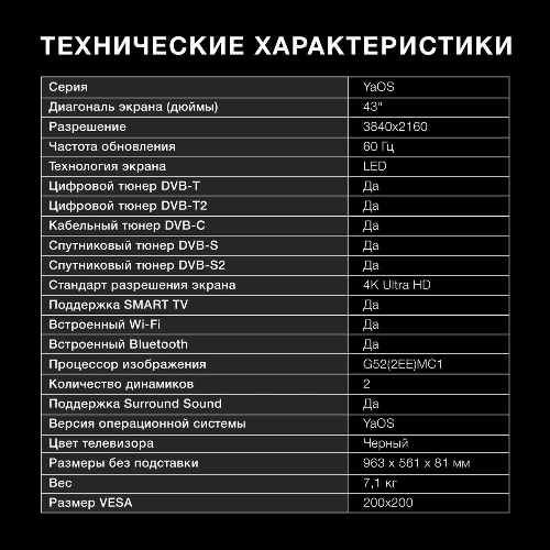 Телевизор Hyundai 43