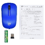 Мышь беспроводная Oklick 525MW голубой, 1000 dpi, радиоканал, USB, кнопки - 3