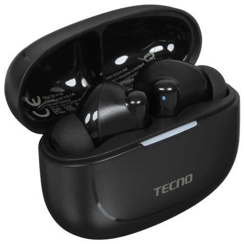 Наушники TWS Tecno Buds 4 Air черный, внутриканальные, Bluetooth, до 6 ч