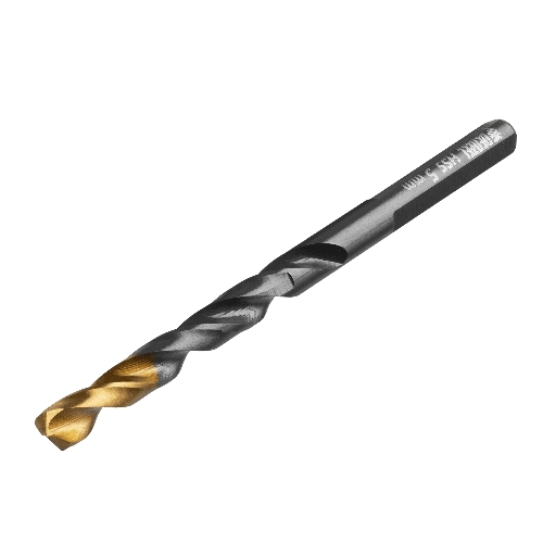 Сверло по металлу Denzel 5 мм, HSS-Tin, Golden Tip, 10 шт.