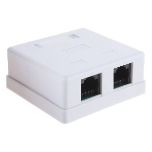 Розетка GEMBIRD NA214 RJ-45 кат.5e внешняя 2 порта, 110/Krone