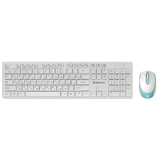 Комплект клавиатура+мышь Defender Auckland C-987 беспроводной, USB, 1600 DPI, белый