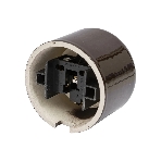 Розетка Bironi R1-101-02 с заземляющим контактом R, Ришелье керамика, коричневый