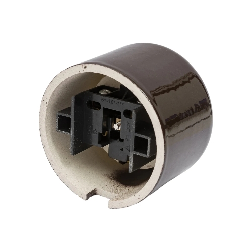 Розетка Bironi R1-101-02 с заземляющим контактом R, Ришелье керамика, коричневый