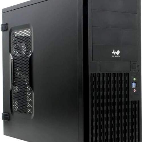 Компьютерный корпус Midi Tower InWin PE689 Black USB 3.0*2+A(HD)+fron fan 120мм*1+rear fan 120мм*1+ 2*2SATA+1*1SATA+Intrusion Switch/holes for SL20” ATX RACKMOUNT*(без блока питания)