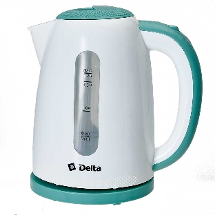 Чайник электрический DELTA DL-1106 белый с мятным 1.7 л, 2,2кВт