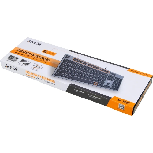 Клавиатура A4Tech KV-300H проводная, USB Type-A, серый