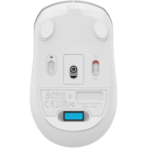 Мышь беспроводная A4Tech Fstyler FB26CS Air2 серебристый/белый, 2000 dpi, радиоканал, Bluetooth, USB, кнопки - 4