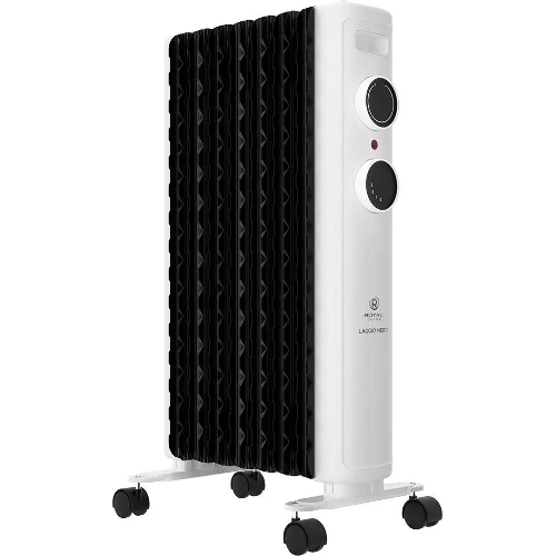 Обогреватель масляный Royal Clima Laggio Nero ROR-LN7-1500M, с терморегулятором, 1500Вт, 6 секций, 3 режима, белый/серый