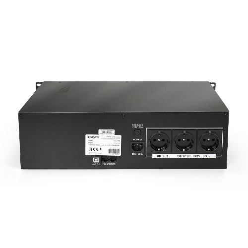 Источник бесперебойного питания ExeGate EP270874RUS Power RM Smart UNL-1500 LCD 1500VA, черный, 3U, 3 евророзетки, USB