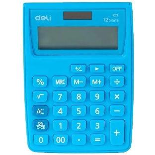 Калькулятор настольный Deli E1122/BLUE синий 12-разр.