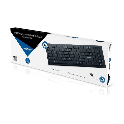 Клавиатура беспроводная мультимедийная Smartbuy 206 черная SBK-206AG-K