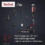 Пылесос вертикальный Tefal X-Force Flex TY2079WO черный/красный, питание от аккумулятора, 100 Вт, уборка сухая, пылесборник 0.4 л