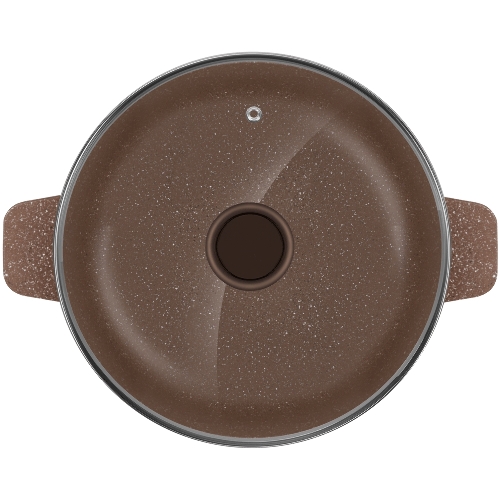 Кастрюля Maunfeld CARMEL MF26CRM01CR, 26 см, 5 л из литого алюминия со стеклянной крышкой