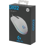 Мышь проводная Logitech G102 LIGHTSYNC белый, 8000 dpi, USB, кнопки - 6