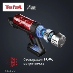 Пылесос вертикальный Tefal X-Force Flex TY2079WO черный/красный, питание от аккумулятора, 100 Вт, уборка сухая, пылесборник 0.4 л