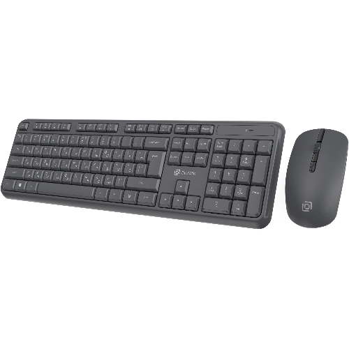 Комплект клавиатура+мышь Oklick S277W беспроводной, USB, 1600 DPI, серый