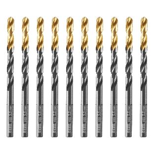 Сверло по металлу Denzel 5,5 мм, HSS-Tin, Golden Tip, 10 шт.